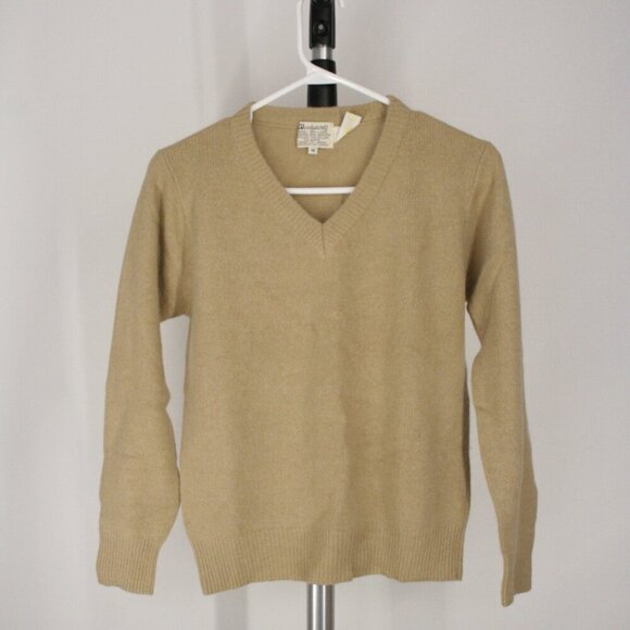 Woodward's Vintage Wool Angora Blend V-neck Caramel Colour Knit Sweater Sz M - Picture 7 of 7